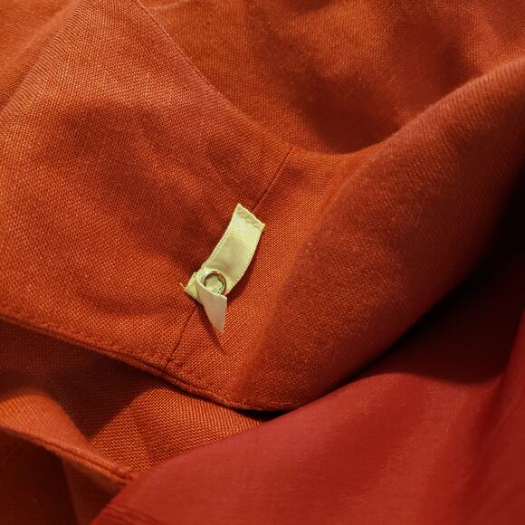 Barami Viscose Linen Rust Colored Sleeveless Shift Dress Embellished Pockets 12 - Picture 9 of 11